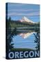 Mt. Hood from Lost Lake, Oregon-Lantern Press-Stretched Canvas