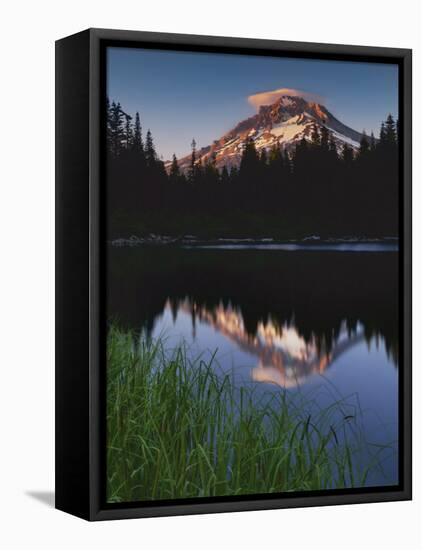 Mt. Hood from Mirror Lake, Mt. Hood National Forest, Oregon, USA-Charles Gurche-Framed Stretched Canvas