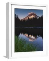 Mt. Hood from Mirror Lake, Mt. Hood National Forest, Oregon, USA-Charles Gurche-Framed Photographic Print