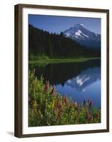 Mt. Hood from Trilliam Lake, Mt. Hood National Forest, Oregon, USA-Charles Gurche-Framed Premium Photographic Print