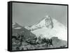 Mt. Hood, Oregon - Hikers with Horses Photograph-Lantern Press-Framed Stretched Canvas