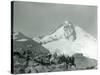 Mt. Hood, Oregon - Hikers with Horses Photograph-Lantern Press-Stretched Canvas