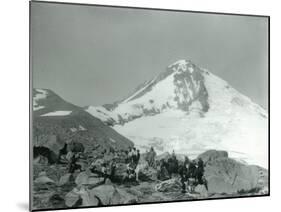 Mt. Hood, Oregon - Hikers with Horses Photograph-Lantern Press-Mounted Art Print