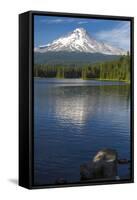Mt. Hood, Oregon. Reflected and Shining over Trillium Lake-Michael Qualls-Framed Stretched Canvas