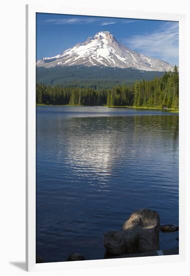 Mt. Hood, Oregon. Reflected and Shining over Trillium Lake-Michael Qualls-Framed Photographic Print