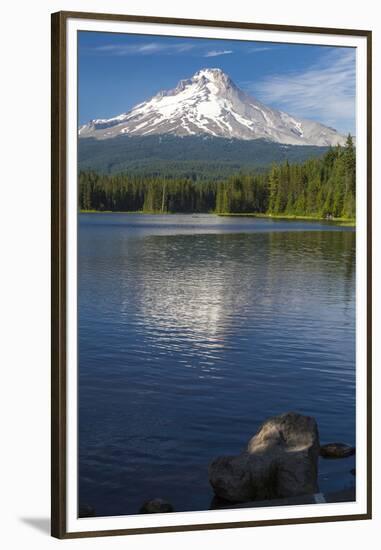 Mt. Hood, Oregon. Reflected and Shining over Trillium Lake-Michael Qualls-Framed Premium Photographic Print