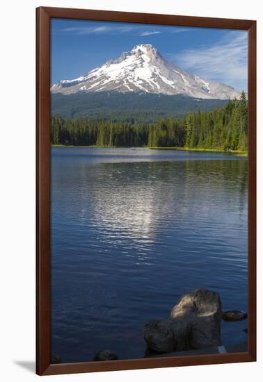 Mt. Hood, Oregon. Reflected and Shining over Trillium Lake-Michael Qualls-Framed Premium Photographic Print