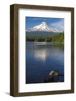 Mt. Hood, Oregon. Reflected and Shining over Trillium Lake-Michael Qualls-Framed Photographic Print