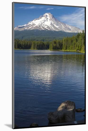 Mt. Hood, Oregon. Reflected and Shining over Trillium Lake-Michael Qualls-Mounted Photographic Print