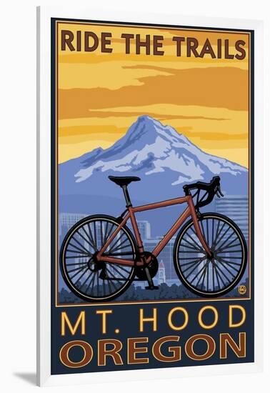 Mt. Hood, Oregon - Ride the Trials-Lantern Press-Framed Art Print