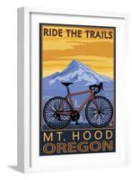 Mt. Hood, Oregon - Ride the Trials-Lantern Press-Framed Art Print