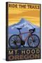 Mt. Hood, Oregon - Ride the Trials-Lantern Press-Stretched Canvas