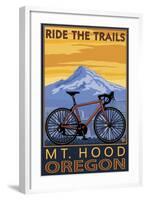 Mt. Hood, Oregon - Ride the Trials-Lantern Press-Framed Art Print