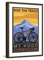 Mt. Hood, Oregon - Ride the Trials-Lantern Press-Framed Art Print
