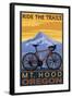 Mt. Hood, Oregon - Ride the Trials-Lantern Press-Framed Art Print