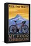 Mt. Hood, Oregon - Ride the Trials-Lantern Press-Framed Stretched Canvas