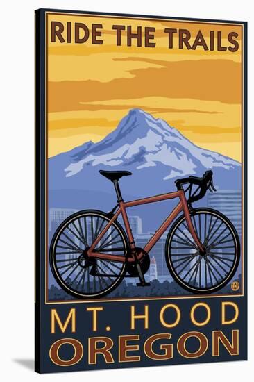 Mt. Hood, Oregon - Ride the Trials-Lantern Press-Stretched Canvas