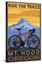 Mt. Hood, Oregon - Ride the Trials-Lantern Press-Stretched Canvas