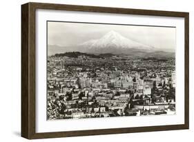 Mt. Hood over Portland, Oregon-null-Framed Art Print
