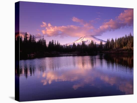 Mt. Hood Reflected in Mirror Lake, Oregon Cascades, USA-Janis Miglavs-Stretched Canvas