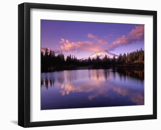 Mt. Hood Reflected in Mirror Lake, Oregon Cascades, USA-Janis Miglavs-Framed Premium Photographic Print