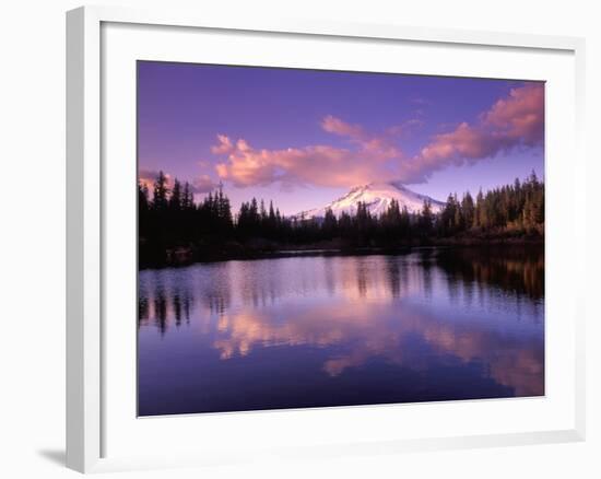 Mt. Hood Reflected in Mirror Lake, Oregon Cascades, USA-Janis Miglavs-Framed Photographic Print