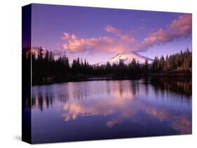 Mt. Hood Reflected in Mirror Lake, Oregon Cascades, USA-Janis Miglavs-Stretched Canvas