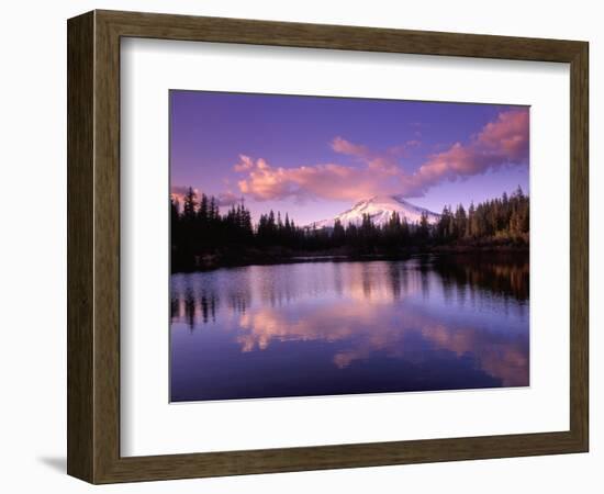 Mt. Hood Reflected in Mirror Lake, Oregon Cascades, USA-Janis Miglavs-Framed Photographic Print