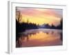 Mt. Hood Reflection at Sunrise-Steve Terrill-Framed Photographic Print