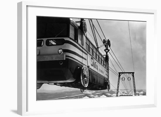 Mt. Hood Skiway Lift View from Upper Terminal - Mt. Hood, OR-Lantern Press-Framed Art Print