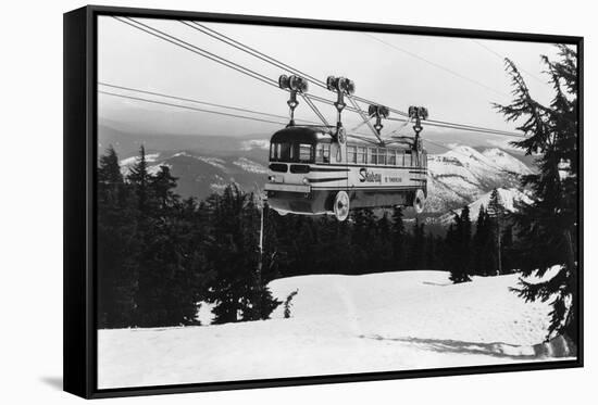 Mt. Hood Skiway to Timberline Lodge Photograph - Mt. Hood, OR-Lantern Press-Framed Stretched Canvas