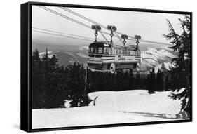 Mt. Hood Skiway to Timberline Lodge Photograph - Mt. Hood, OR-Lantern Press-Framed Stretched Canvas