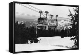 Mt. Hood Skiway to Timberline Lodge Photograph - Mt. Hood, OR-Lantern Press-Framed Stretched Canvas