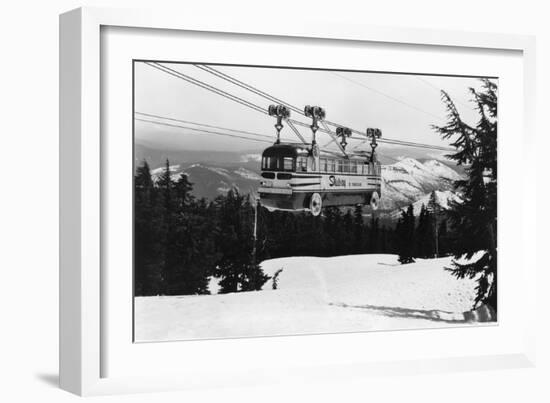 Mt. Hood Skiway to Timberline Lodge Photograph - Mt. Hood, OR-Lantern Press-Framed Art Print