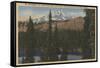 Mt. Jefferson, Oregon - View from Hunts Lake, Dechutes National Forest-Lantern Press-Framed Stretched Canvas