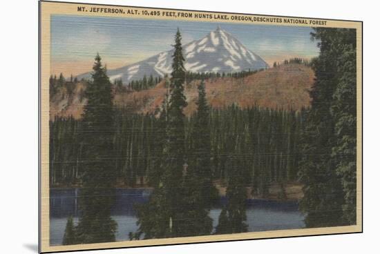 Mt. Jefferson, Oregon - View from Hunts Lake, Dechutes National Forest-Lantern Press-Mounted Art Print