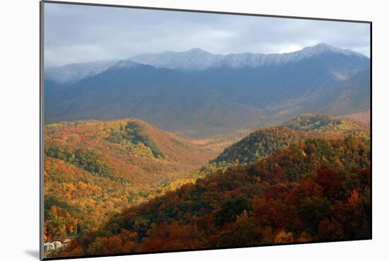 Mt LeConte above fall foliage, Smoky Mountains, Tennessee, USA-Anna Miller-Mounted Photographic Print