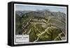 Mt. Lowe, California - Bird's Eye View of Mountain-Lantern Press-Framed Stretched Canvas