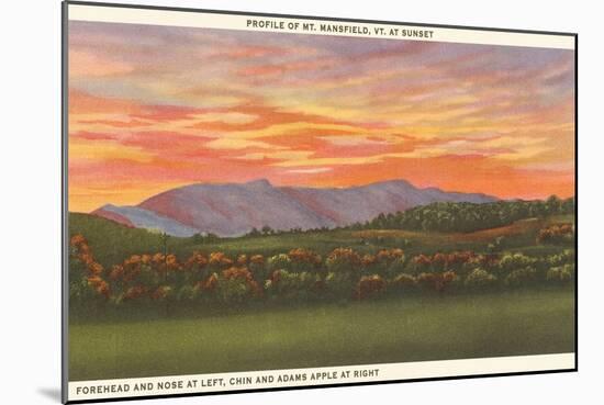 Mt. Mansfield at Sunset, Vermont-null-Mounted Art Print