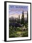 Mt. McKinley, Alaska - Moose and Calf-Lantern Press-Framed Art Print