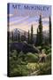 Mt. McKinley, Alaska - Moose and Calf-Lantern Press-Stretched Canvas