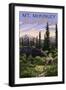 Mt. McKinley, Alaska - Moose and Calf-Lantern Press-Framed Art Print