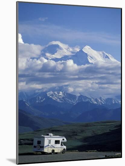 Mt. McKinley and RV, Denali National Park, Alaska, USA-Hugh Rose-Mounted Photographic Print