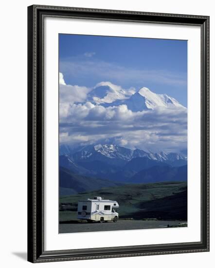 Mt. McKinley and RV, Denali National Park, Alaska, USA-Hugh Rose-Framed Photographic Print