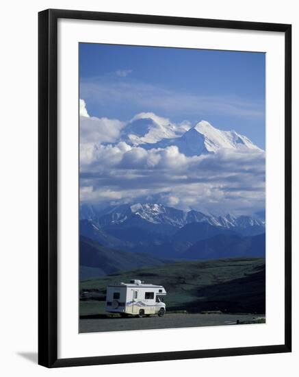 Mt. McKinley and RV, Denali National Park, Alaska, USA-Hugh Rose-Framed Photographic Print