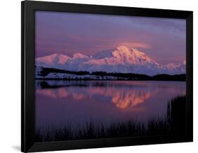 Mt. McKinley Reflected in Pond, Denali National Park, Alaska, USA-Hugh Rose-Framed Photographic Print