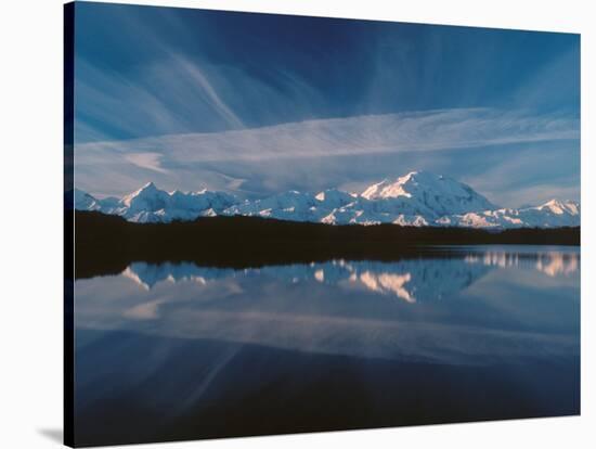 Mt. McKinley Reflecting In Reflection Pond, Denali National Park, Alaska, USA-Dee Ann Pederson-Stretched Canvas