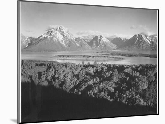 Mt. Moran And Jackson Lake From Signal Hill Grand "Teton NP" Wyoming. 1933-1942-Ansel Adams-Mounted Art Print