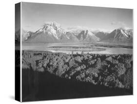Mt. Moran And Jackson Lake From Signal Hill Grand "Teton NP" Wyoming. 1933-1942-Ansel Adams-Stretched Canvas