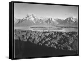 Mt. Moran And Jackson Lake From Signal Hill Grand "Teton NP" Wyoming. 1933-1942-Ansel Adams-Framed Stretched Canvas